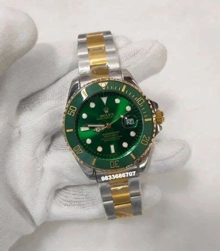 rolex submariner green gold silver